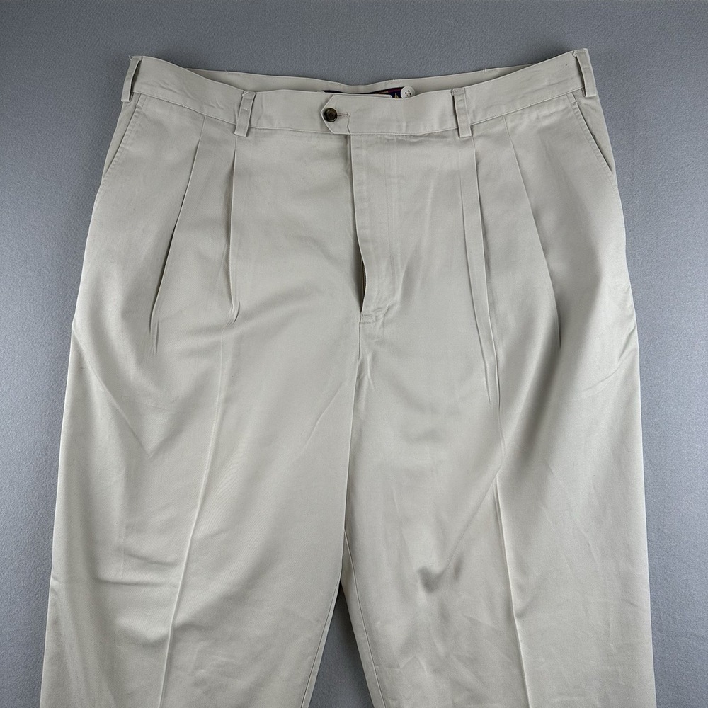 Norsport Men's Khaki Twill Chino Pleated Smart Pants Finish Boat Classics‎